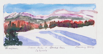 Chama Peak & Banded Peak, CO, 2008, watercolor